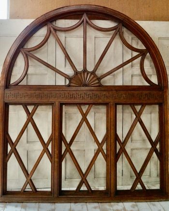 Antique Oak Fan Light Window Frame (SOLD)
