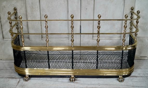 Victorian Brass & Wire Work Nursery Fire Fender (SOLD)