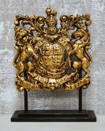Victorian Cast Iron Royal Coat Of Arms On Stand (SOLD)