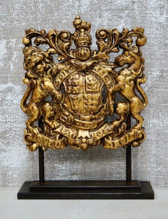 Victorian Cast Iron Royal Coat Of Arms On Stand (SOLD)