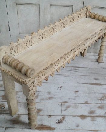 Victorian Bleached Oak Hall Bench (SOLD)