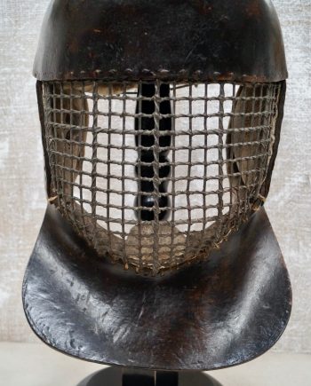 Rare Antique Japanese Kendo Mask On Stand