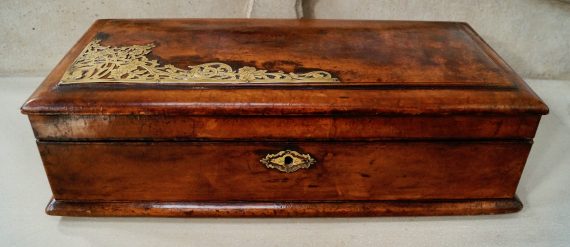 Victorian French Leather Glove Box & Gloves