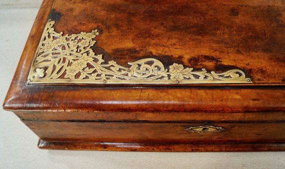 Victorian French Leather Glove Box & Gloves