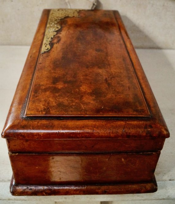 Victorian French Leather Glove Box & Gloves