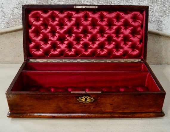Victorian French Leather Glove Box & Gloves