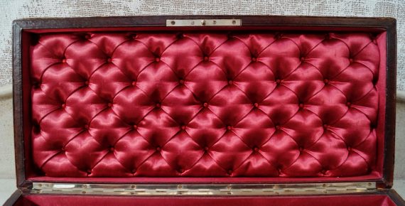 Victorian French Leather Glove Box & Gloves
