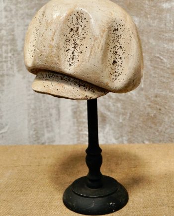 Antique French Polychrome Milliners Hat Mould On Stand (SOLD)