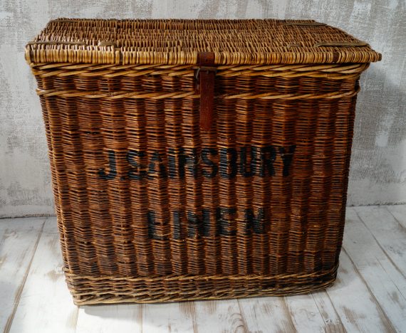 Victorian J.Sainsbury’s Linen Wicker Basket (SOLD)