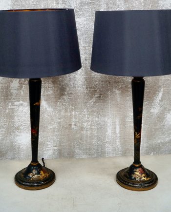 A Pair Of Antique Chinoiserie Table Lamps (SOLD)