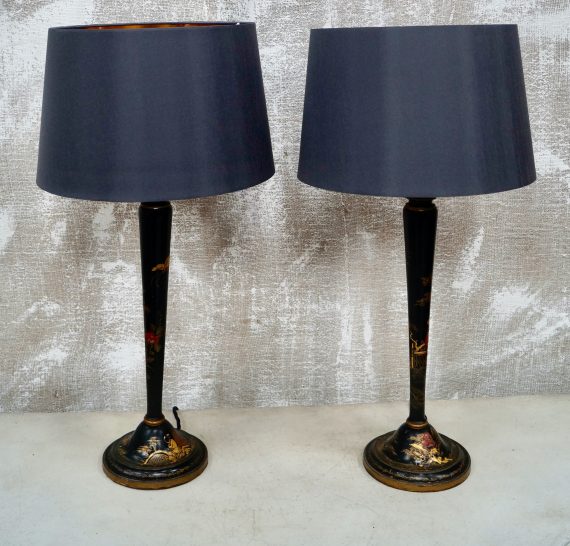 A Pair Of Antique Chinoiserie Table Lamps (SOLD)