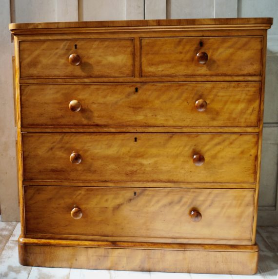 Victorian Satin Birch Chest Of Drawers (SOLD)