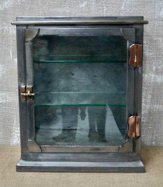 Antique Steel Glazed Medical Cabinet (Sold)