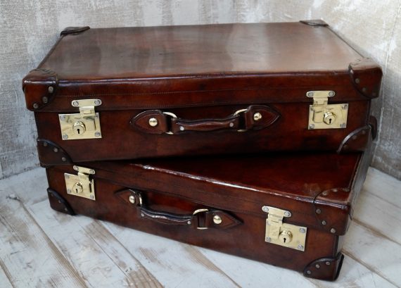 A Pair of Antique R.W.Forsyth Full Leather Suitcases (SOLD)