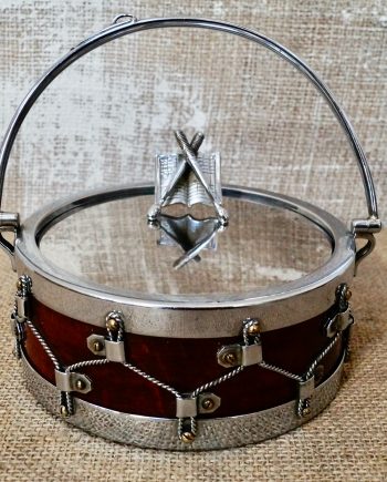 John Grinsell & Sons Oak & Silver Plate Bon Bon Drum