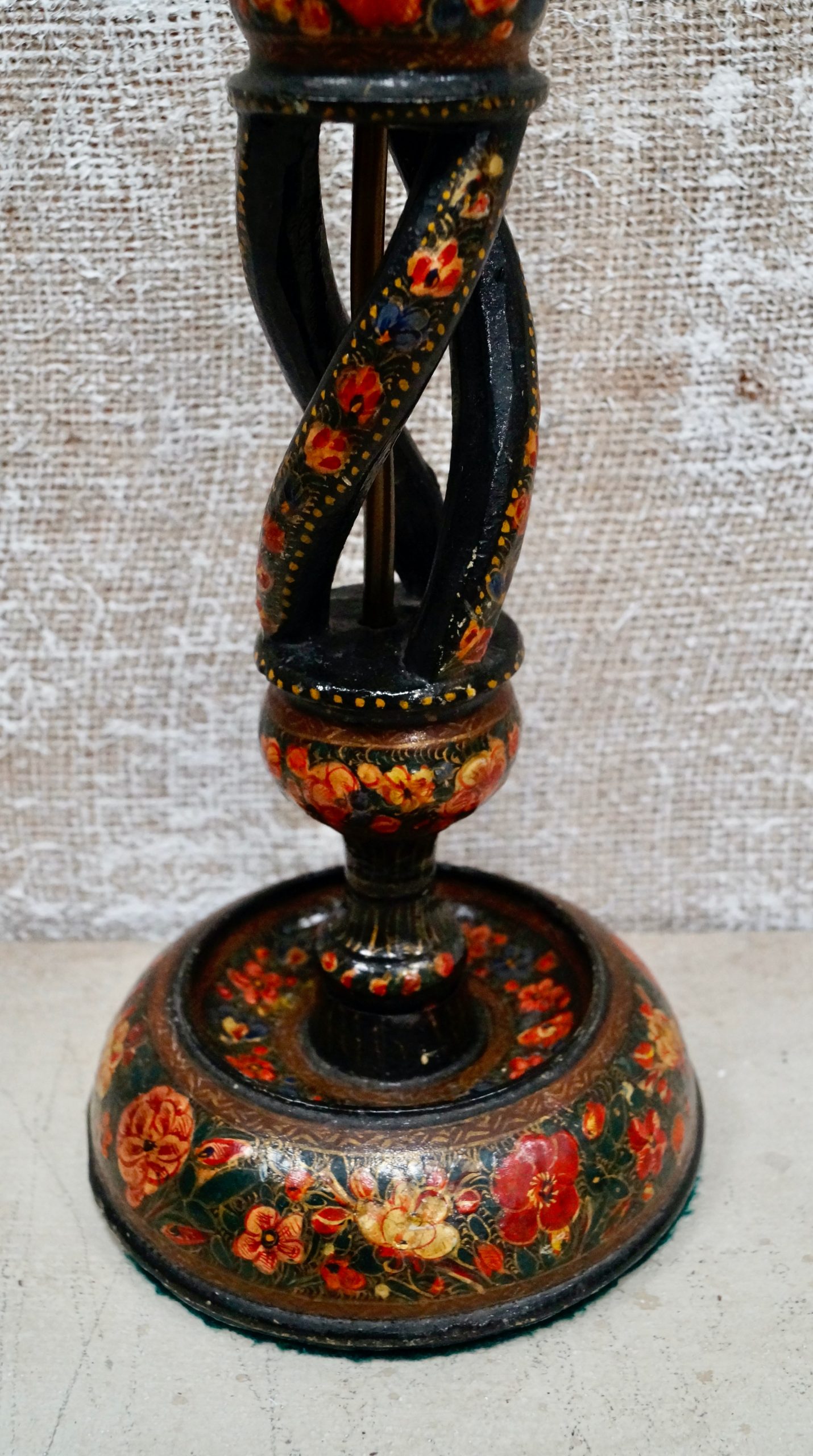 Antique Kashmiri Candlestick Table Lamp Clubhouse Interiors Ltd