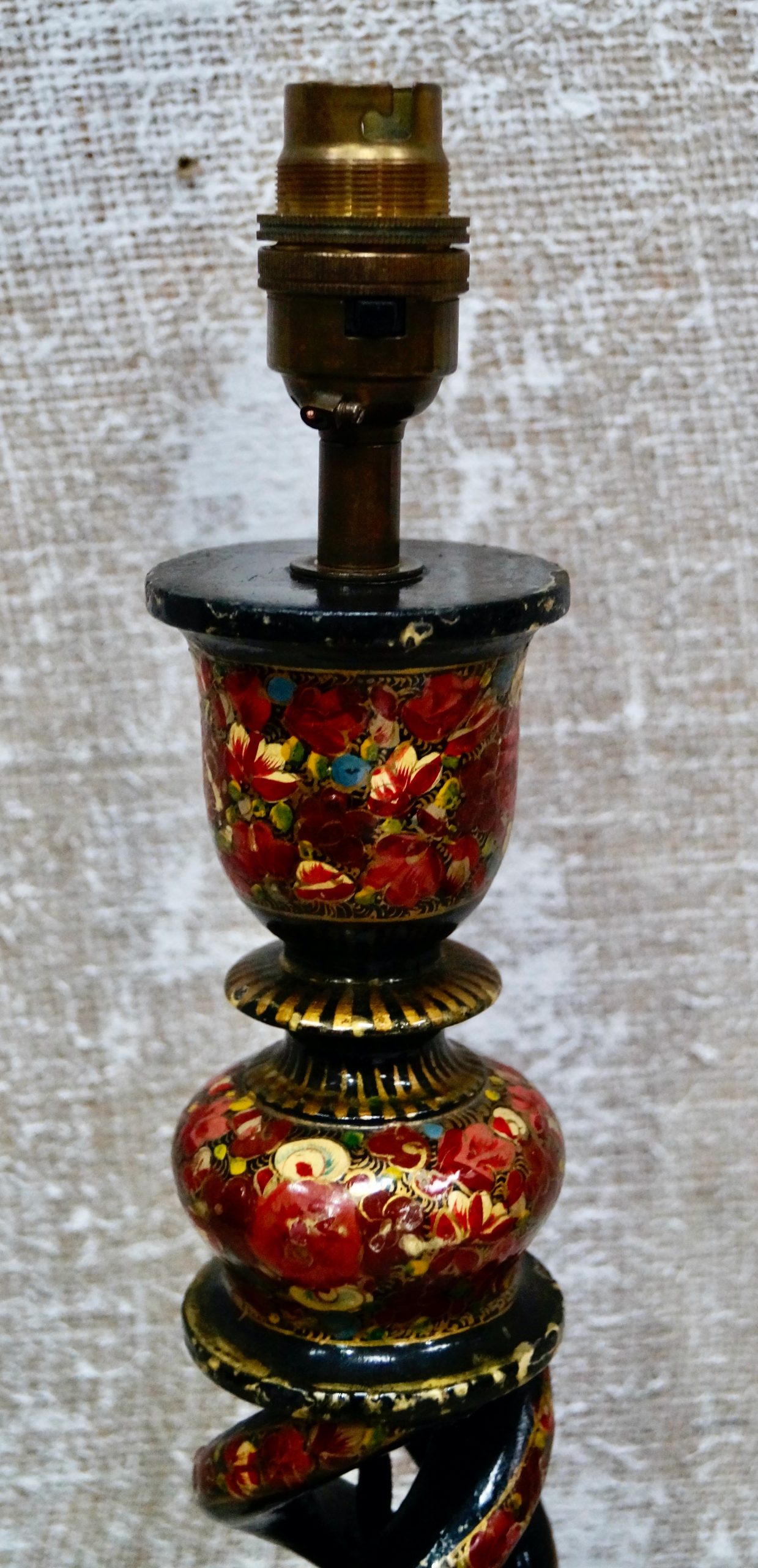 Antique Kashmiri Candlestick Table Lamp (SOLD) Clubhouse Interiors Ltd