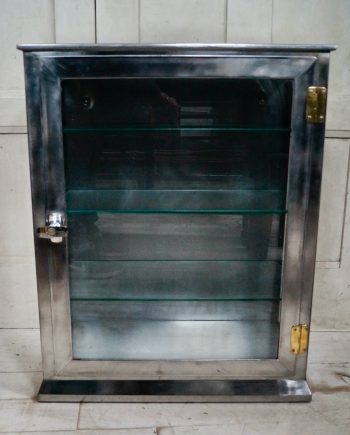 Antique Steel Glazed Medical Cabinet (SOLD)