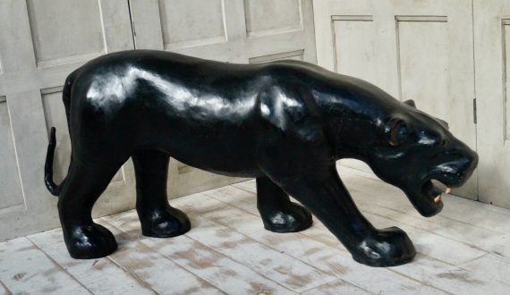 Liberty’s of London Large Leather Panther Foot Stool (SOLD)