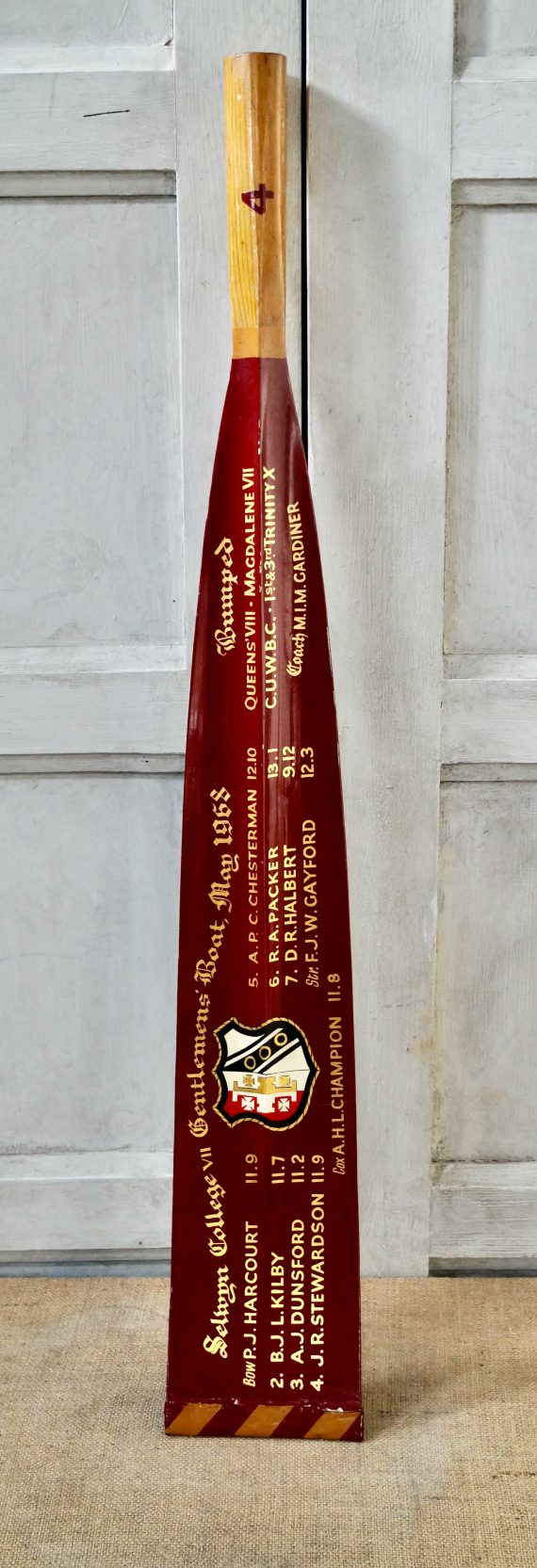 An Original Selwyn College Presentation Oar (SOLD)