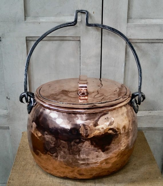 Victorian Polished Copper & Iron Cooking Pot