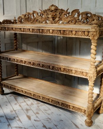 Victorian Carved Bleached Oak 3 Tier Buffet (SOLD)