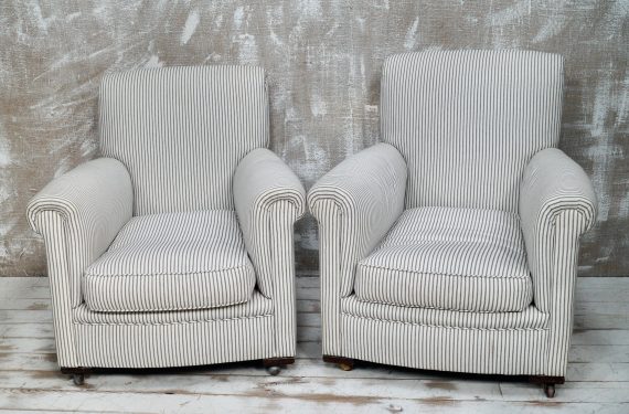 19th Century Howard and Sons Style Library Armchairs (SOLD)