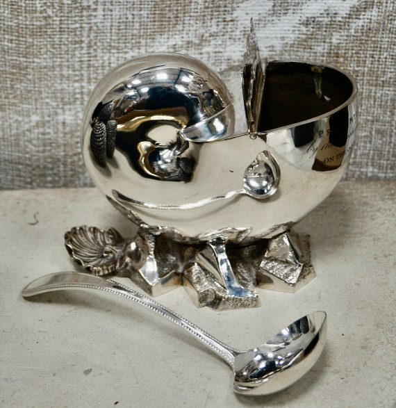 Victorian Silver Plated Nautilus Shell Spoon Warmer (SOLD)