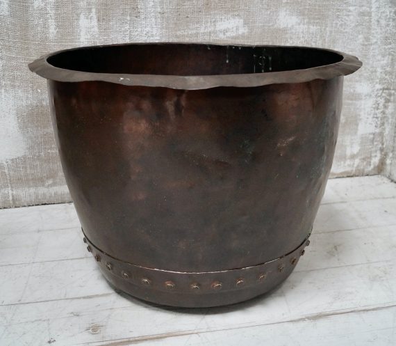 Antique Copper Cauldron Planter (SOLD)