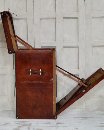 Rare Elgin Leather Works Drop Front Travel Wardrobe