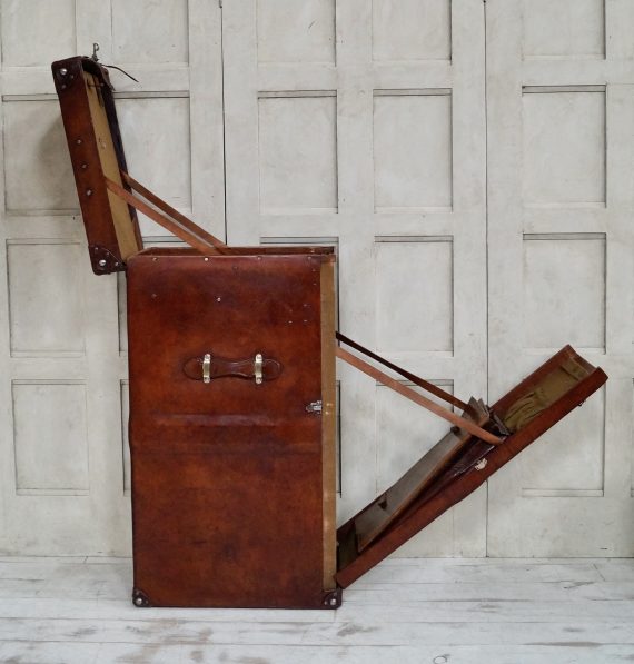 Rare Elgin Leather Works Drop Front Travel Wardrobe