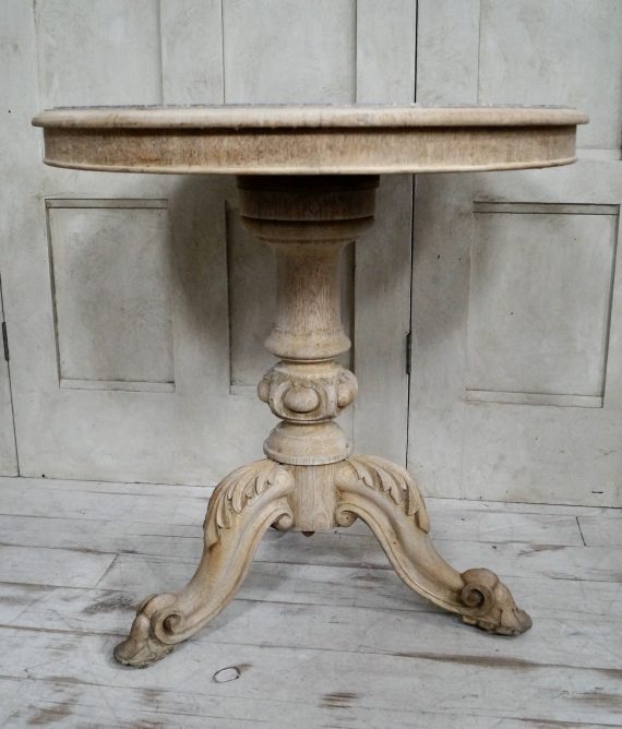 Antique Bleached Oak French Gueridon Table (SOLD)
