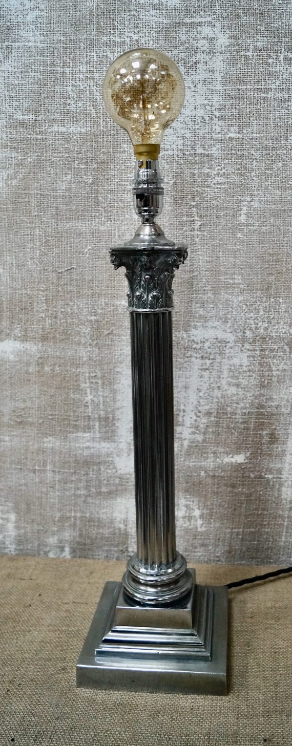 19th Century Corinthian Column Lamp Base By J.Hinks & Sons