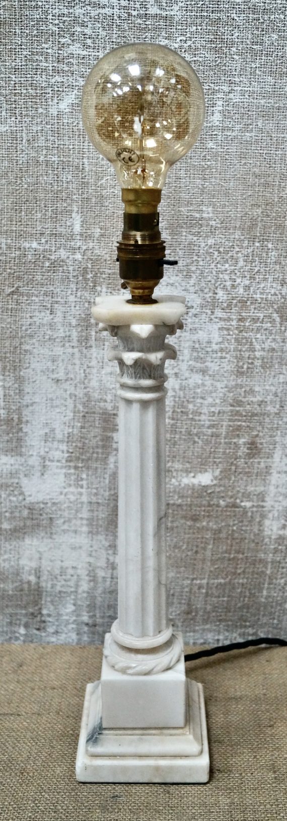 Victorian Carrara Marble Corinthian Table Lamp (SOLD)