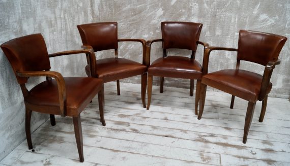 Art Deco Beech Bridge Chairs, 1920s, Set of 4 (SOLD)