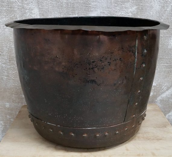 Antique Copper Cauldron Planter (SOLD)
