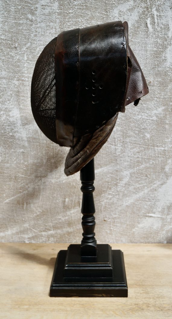 Vintage Leather Wire Fencing Mask On Stand (SOLD)