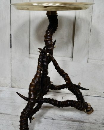 Victorian Antler Table with Brass Top