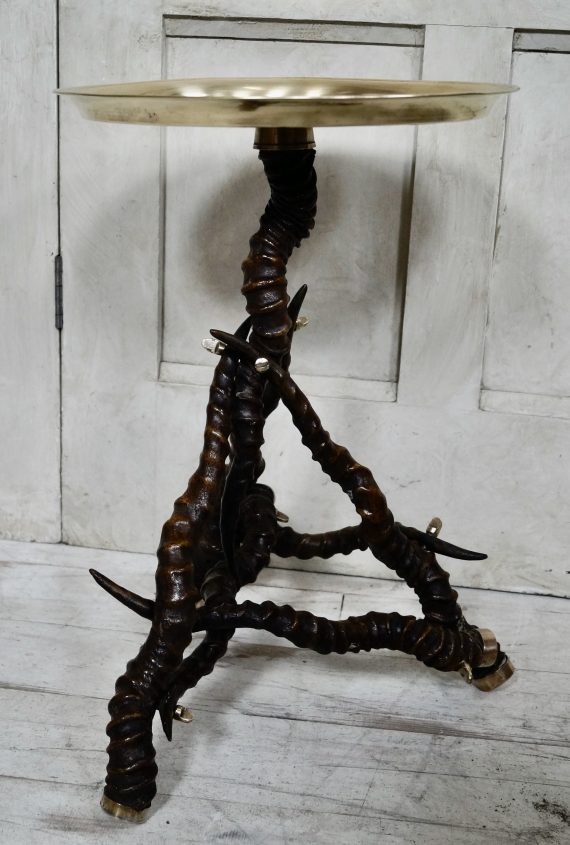 Victorian Antler Table with Brass Top