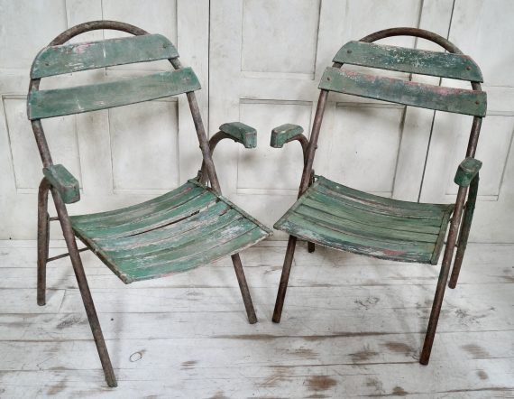 Vintage French Bistro Folding Armchairs (SOLD)