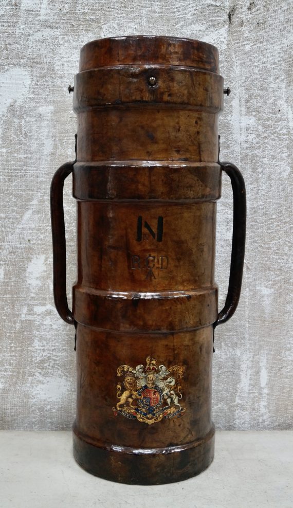 Antique Royal Canadian Dragoons Leather Cordite Carrier (SOLD)