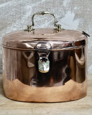 Rare Victorian Copper & Brass Hat Tin