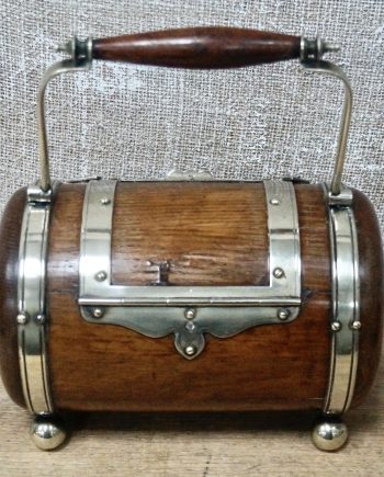 Antique Oak Biscuit Barrel