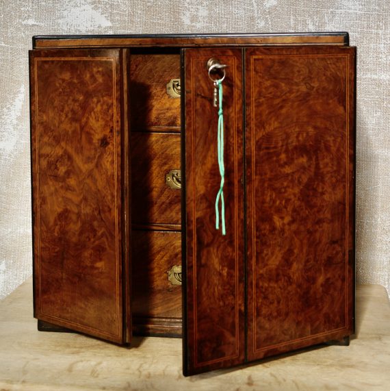Antique Walnut Collectors Cabinet