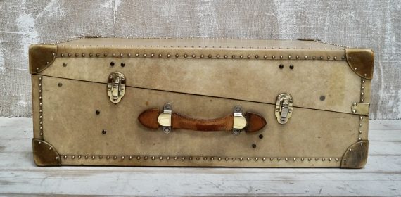 Antique Vellum Travel Trunk