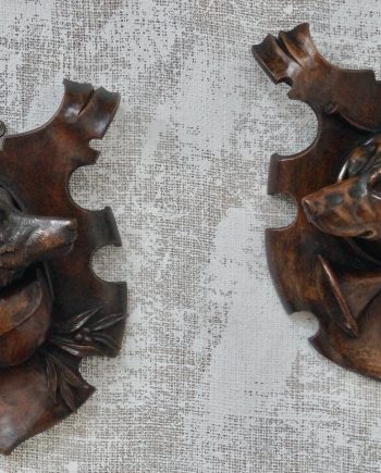 Antique Black Forest Trophy Wall Plaques