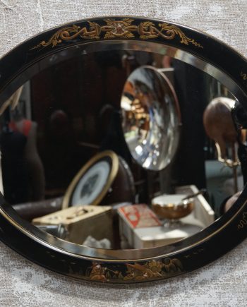 Antique Oval Chinoserie Wall Mirror