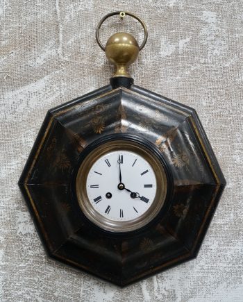 Antique French Tolewear Wall Clock