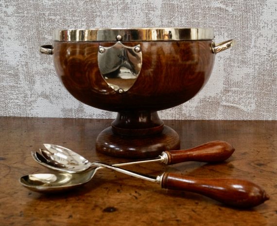 Victorian Oak & Silver Plated Salad Bowl (SOLD)