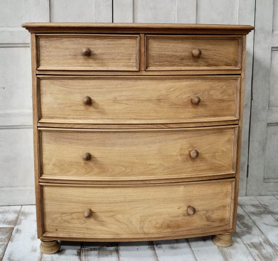 Colonial Padauk Bow Fronted Chest of Drawers (SOLD)